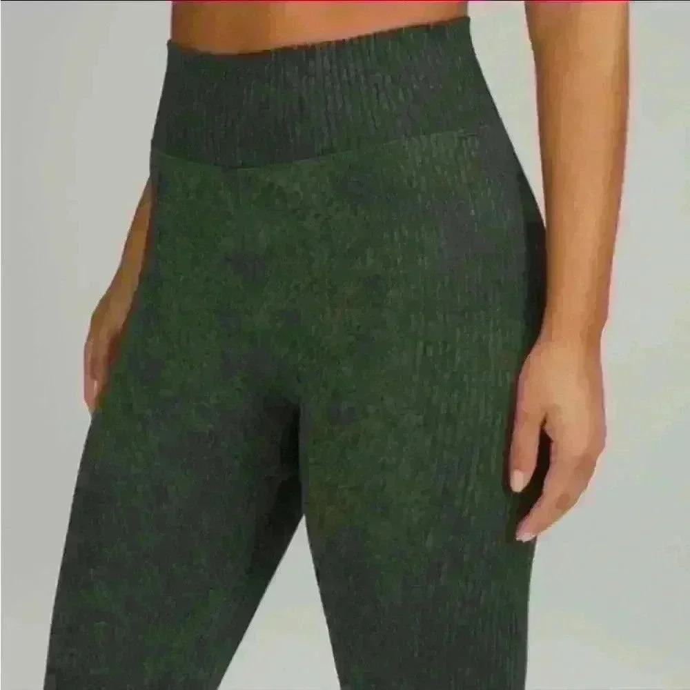 Lululemon Ebb to Train Super-High-Rise Tight - Pattern Mix Rainforest Green